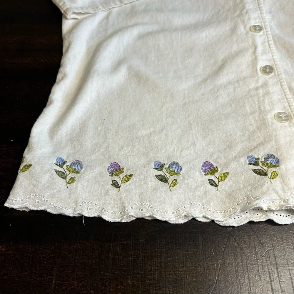 Vintage Linen/Rayon Jordan Short Sleeve Button-Up Shirt size L / XL - Picture 3 of 10